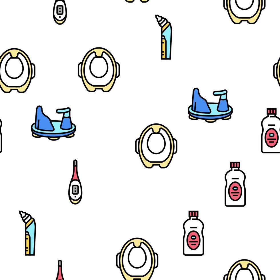 Baby Accessories And Equipment Vector Seamless Pattern