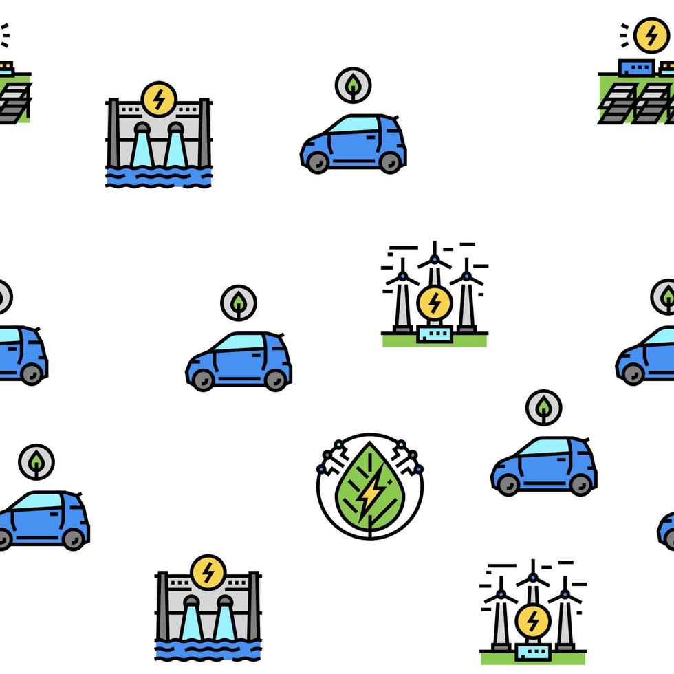Ecology Protective Technology Vector Seamless Pattern