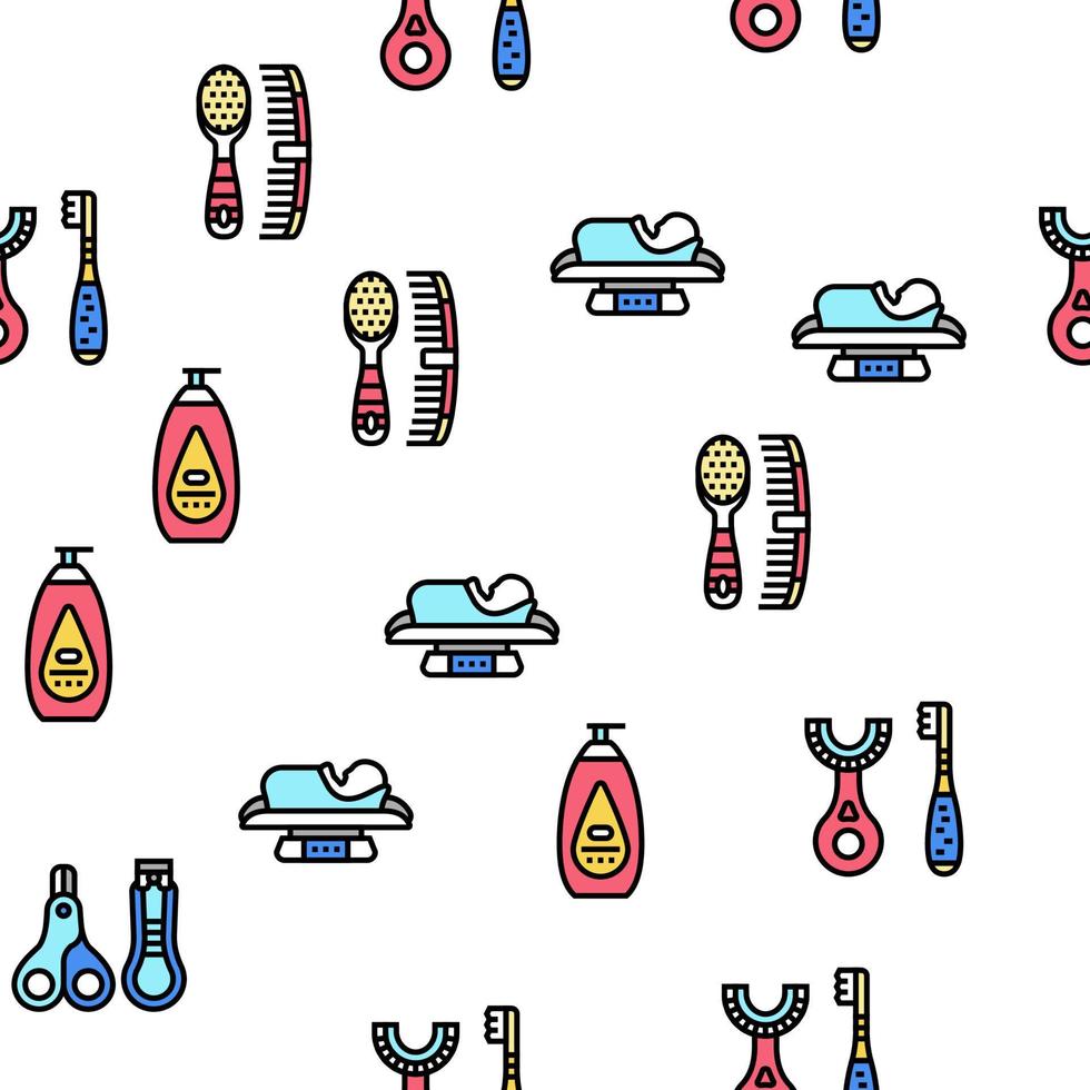 Baby Accessories And Equipment Vector Seamless Pattern