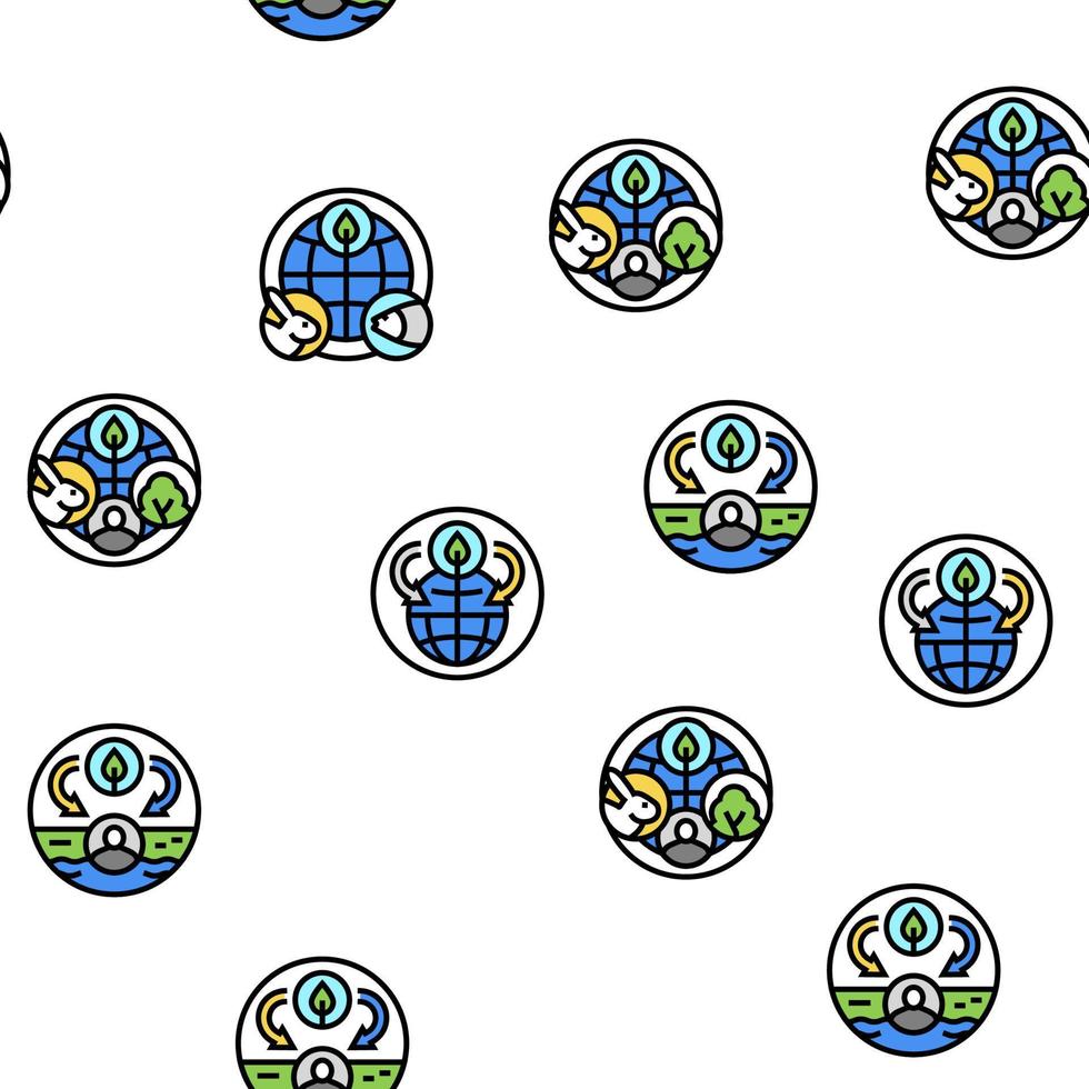 Ecology Protective Technology Vector Seamless Pattern