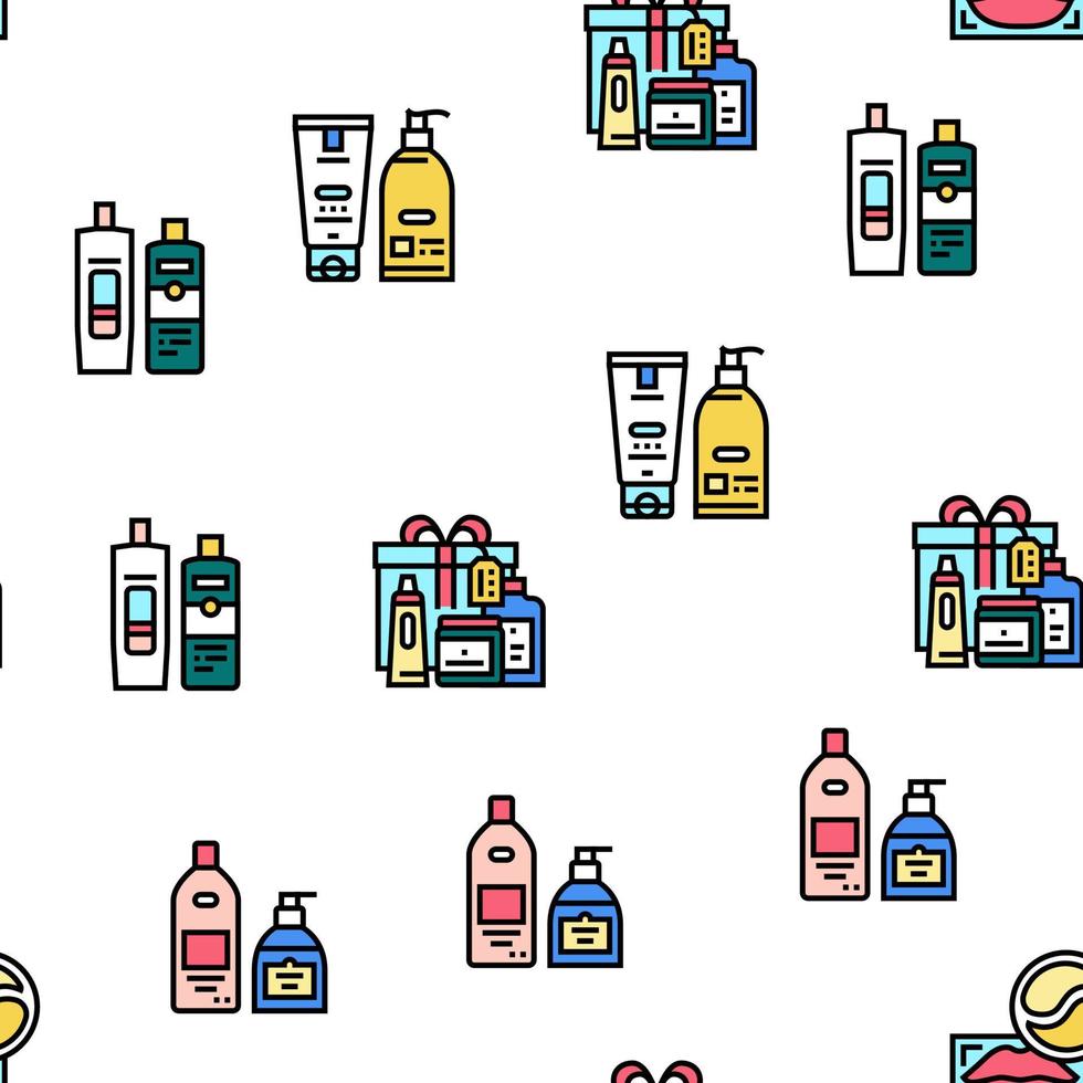 Cosmetics Package Beauty Product Vector Seamless Pattern