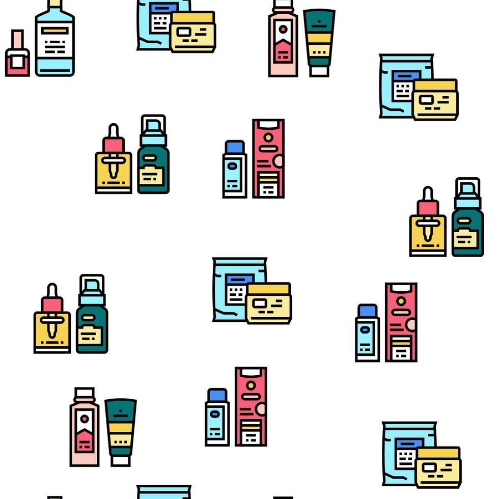 Cosmetics Package Beauty Product Vector Seamless Pattern