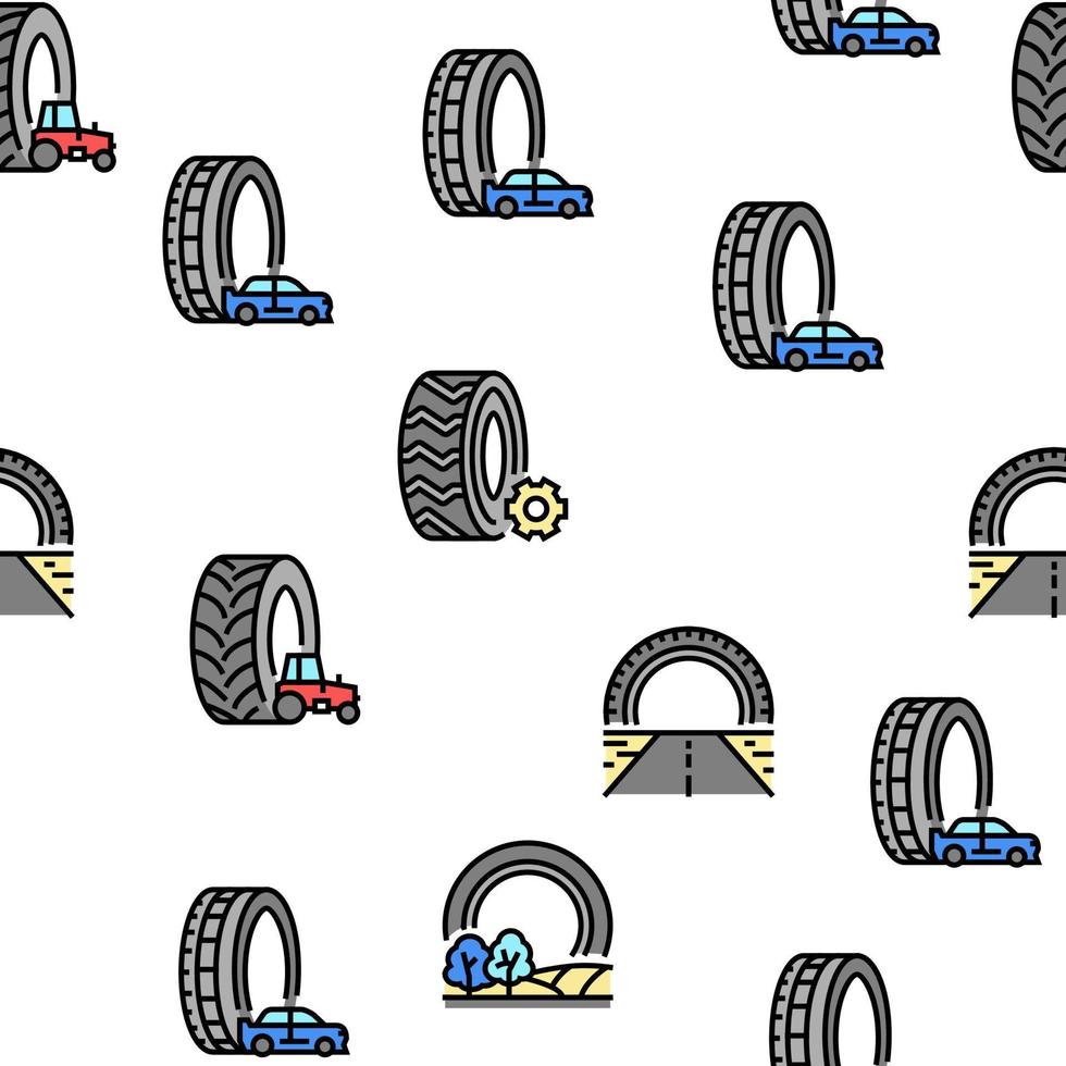 vector de conjunto de iconos de negocio de tienda de venta de neumáticos usados