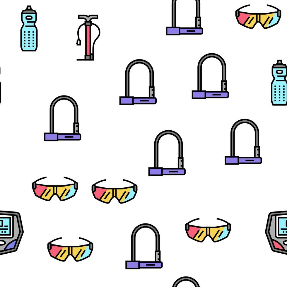 Bike Transport And Accessories Vector Seamless Pattern