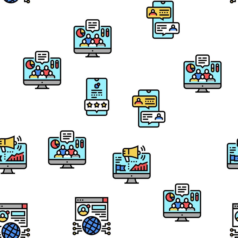 Social Networking Online App Vector Seamless Pattern