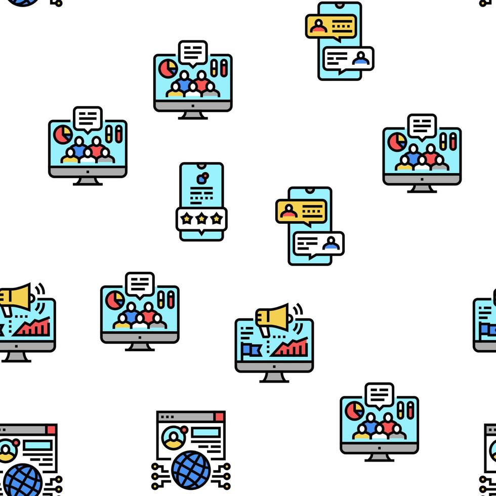 patrón sin costuras de vector de aplicación en línea de redes sociales