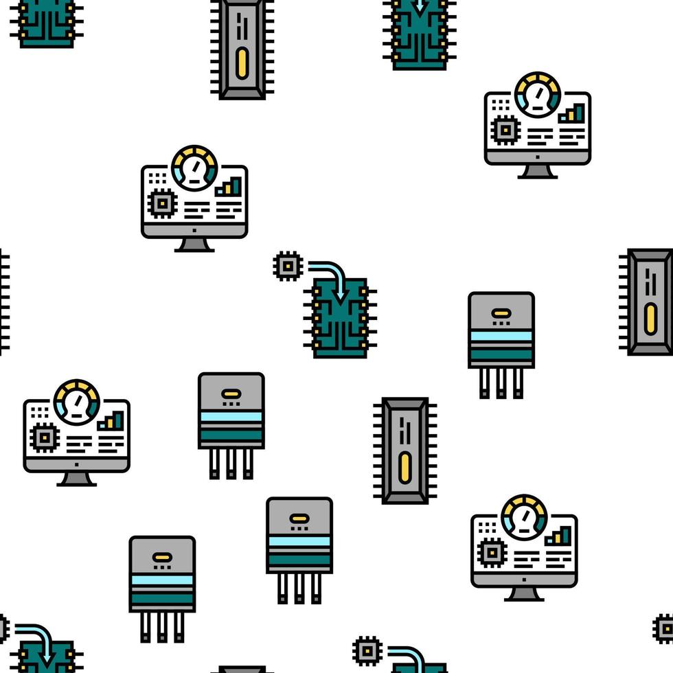 Semiconductor Manufacturing Plant Vector Seamless Pattern