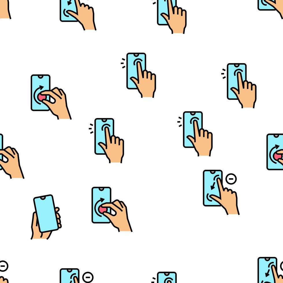 Smartphone Gesture Vector Seamless Pattern