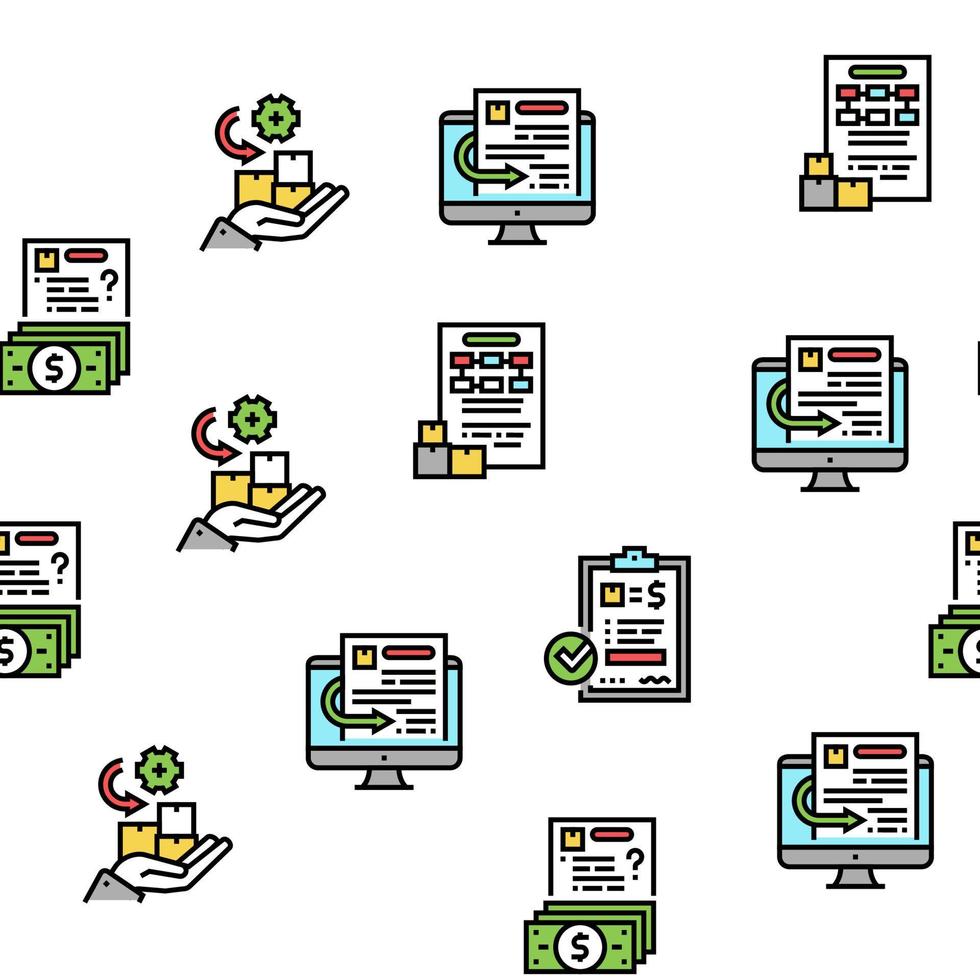 Procurement Process Vector Seamless Pattern