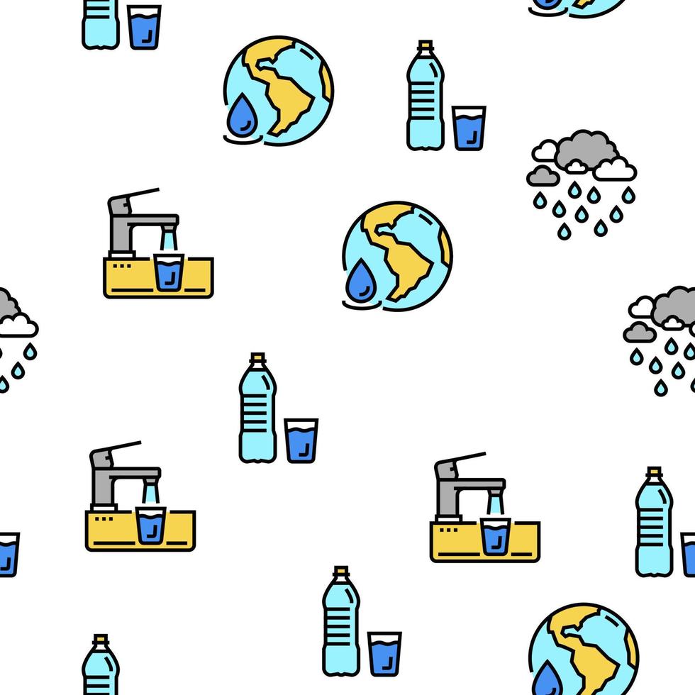 Water Purification Vector Seamless Pattern