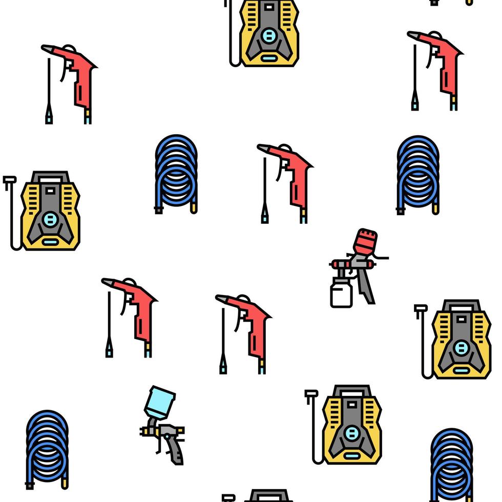 Air Compressor Tool Vector Seamless Pattern