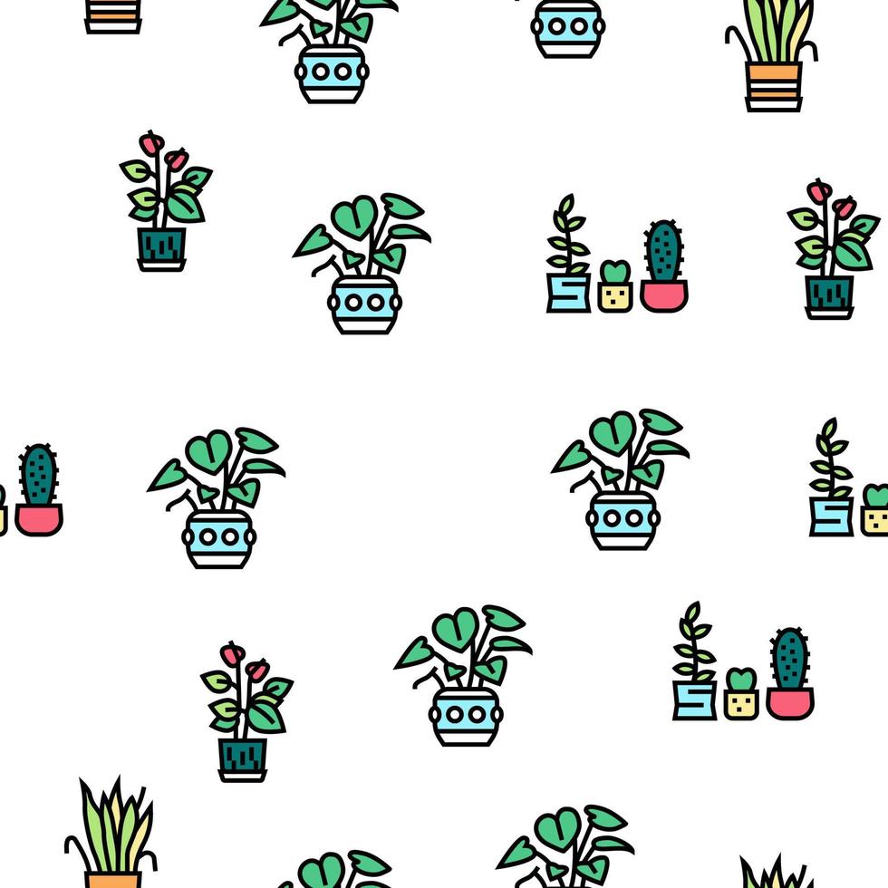 Houseplant Store Sale Vector Seamless Pattern