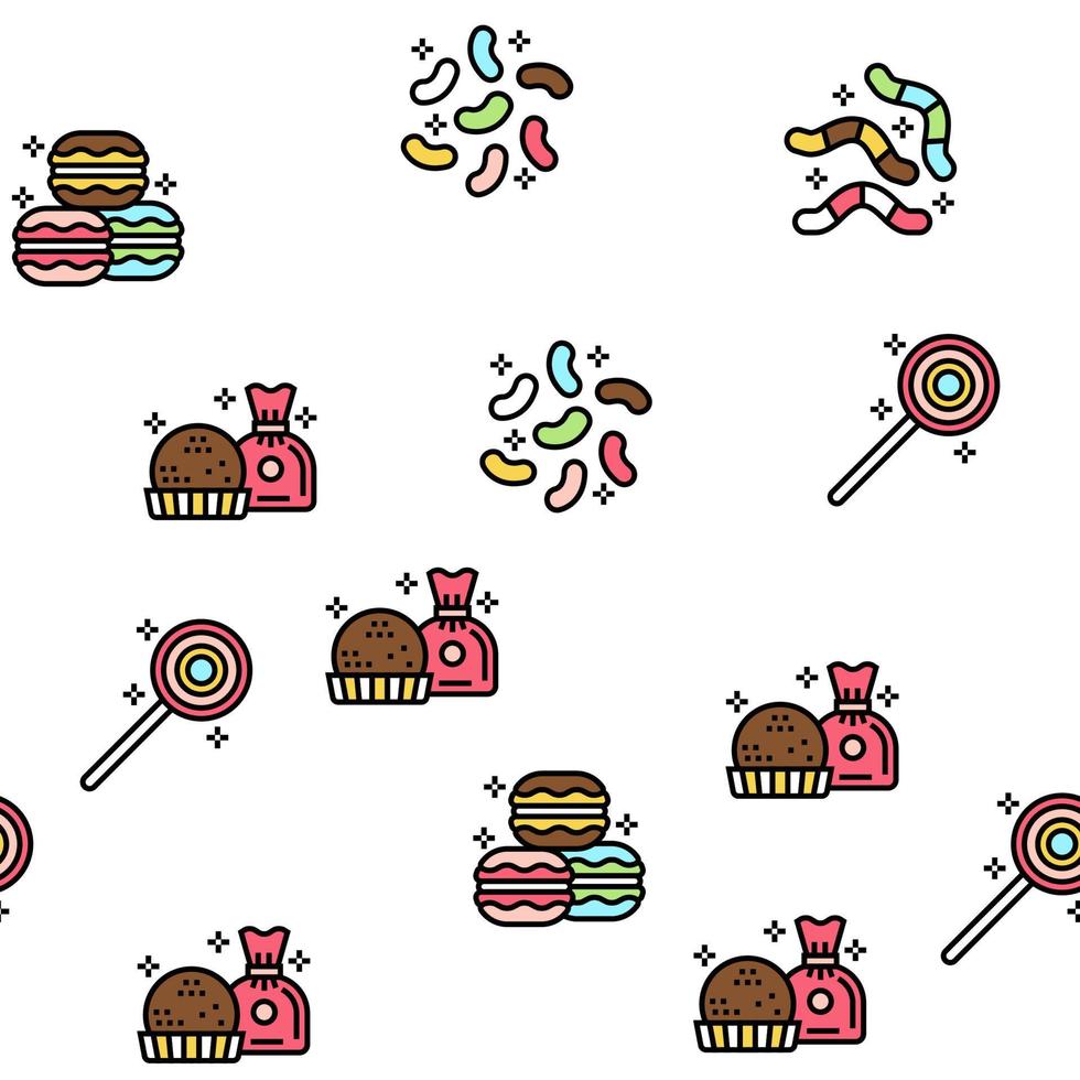 Candy Shop Product Vector Seamless Pattern