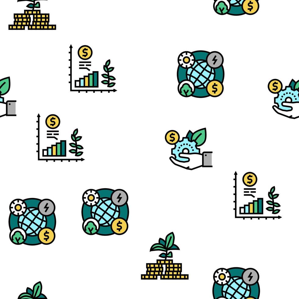 Green Economy Industry Vector Seamless Pattern