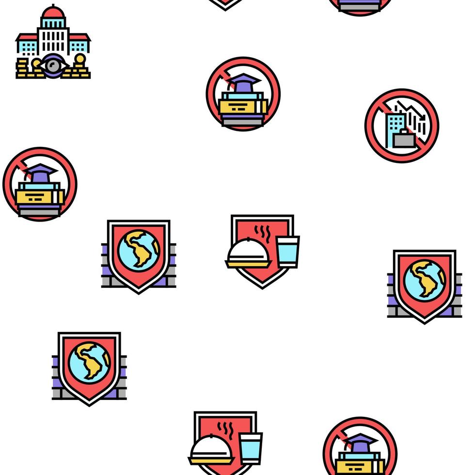 Social Public Problems Worldwide Vector Seamless Pattern