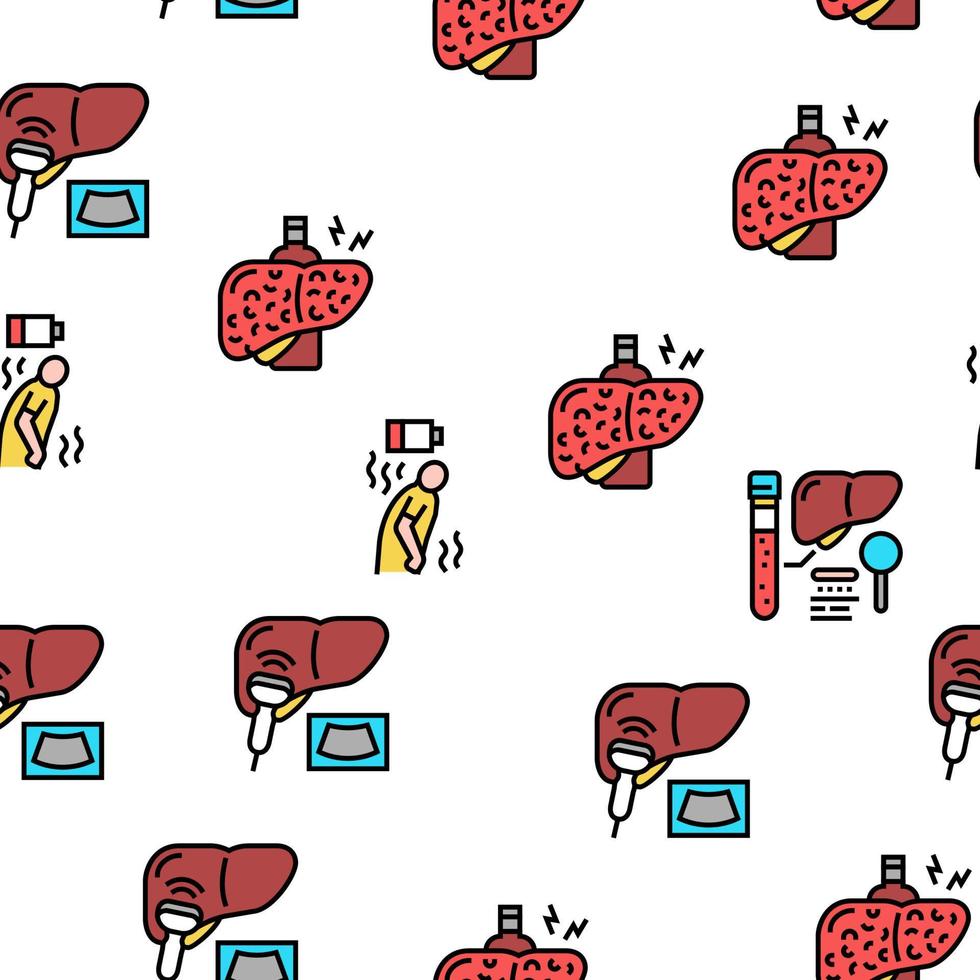 Hepatitis Liver Health Problem Vector Seamless Pattern