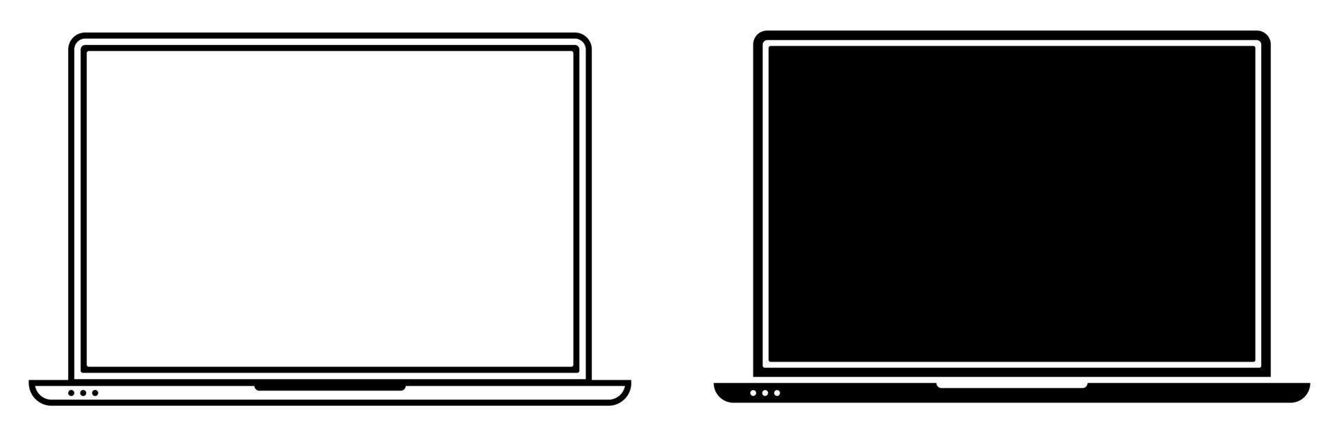 laptop icon in linear style on white background. Computer icon, laptop laptop for infographics. Vector