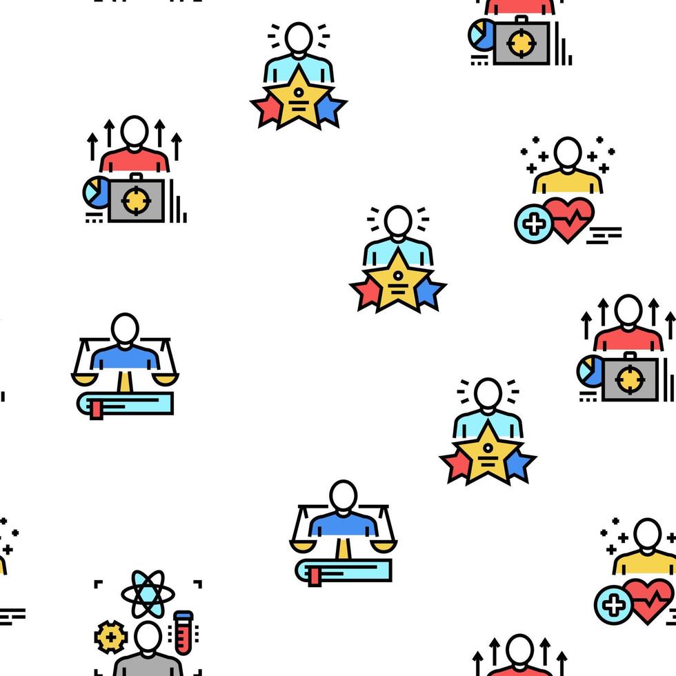 Expert Human Skills Vector Seamless Pattern
