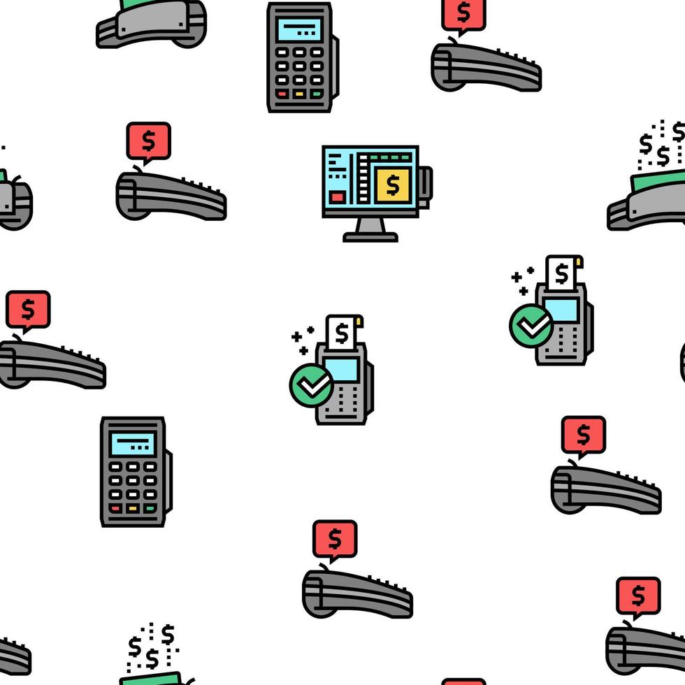 Pos Terminal Device Vector Seamless Pattern