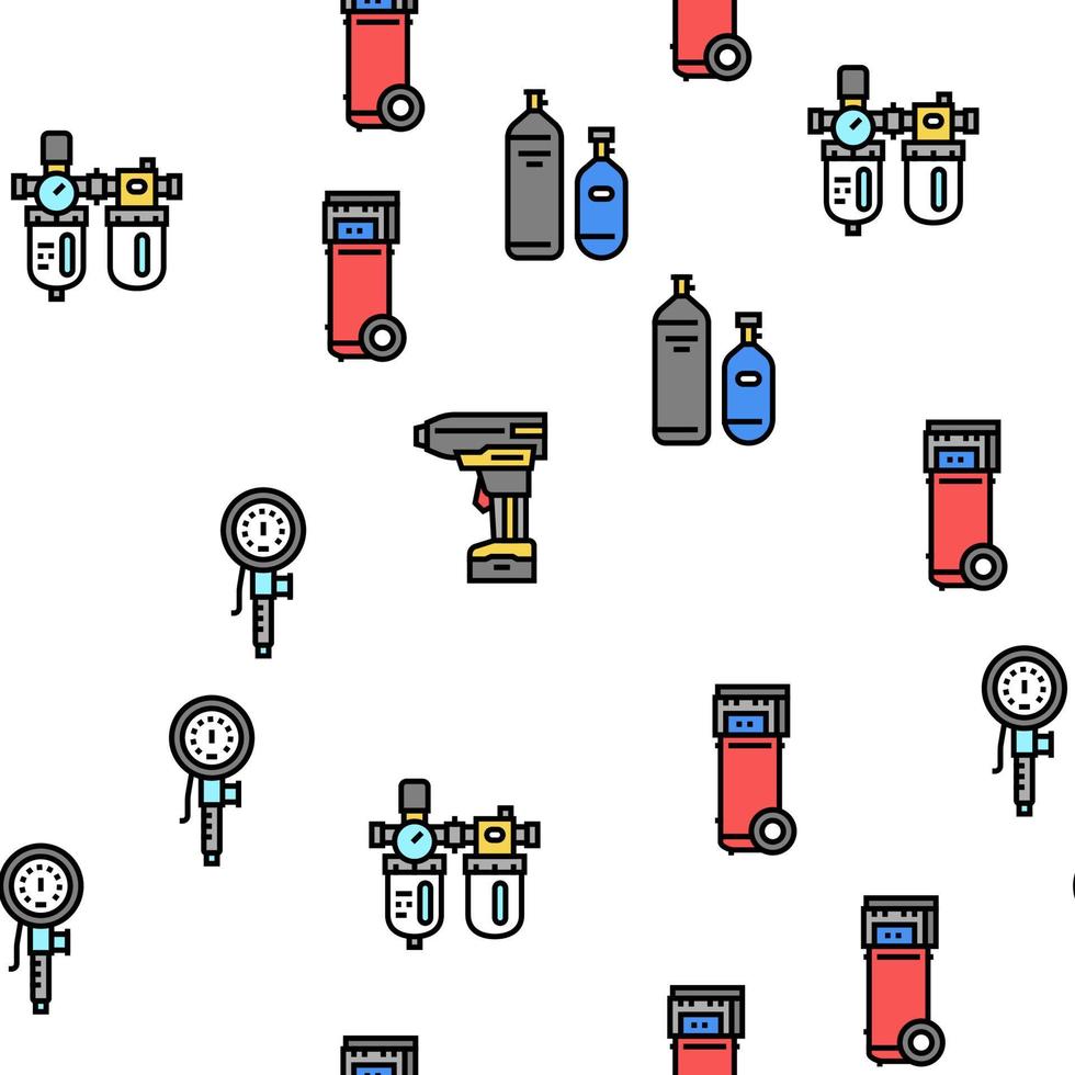 Air Compressor Tool Vector Seamless Pattern