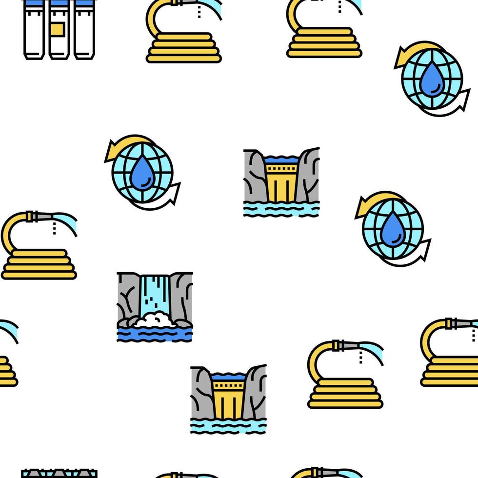 Water Purification Vector Seamless Pattern