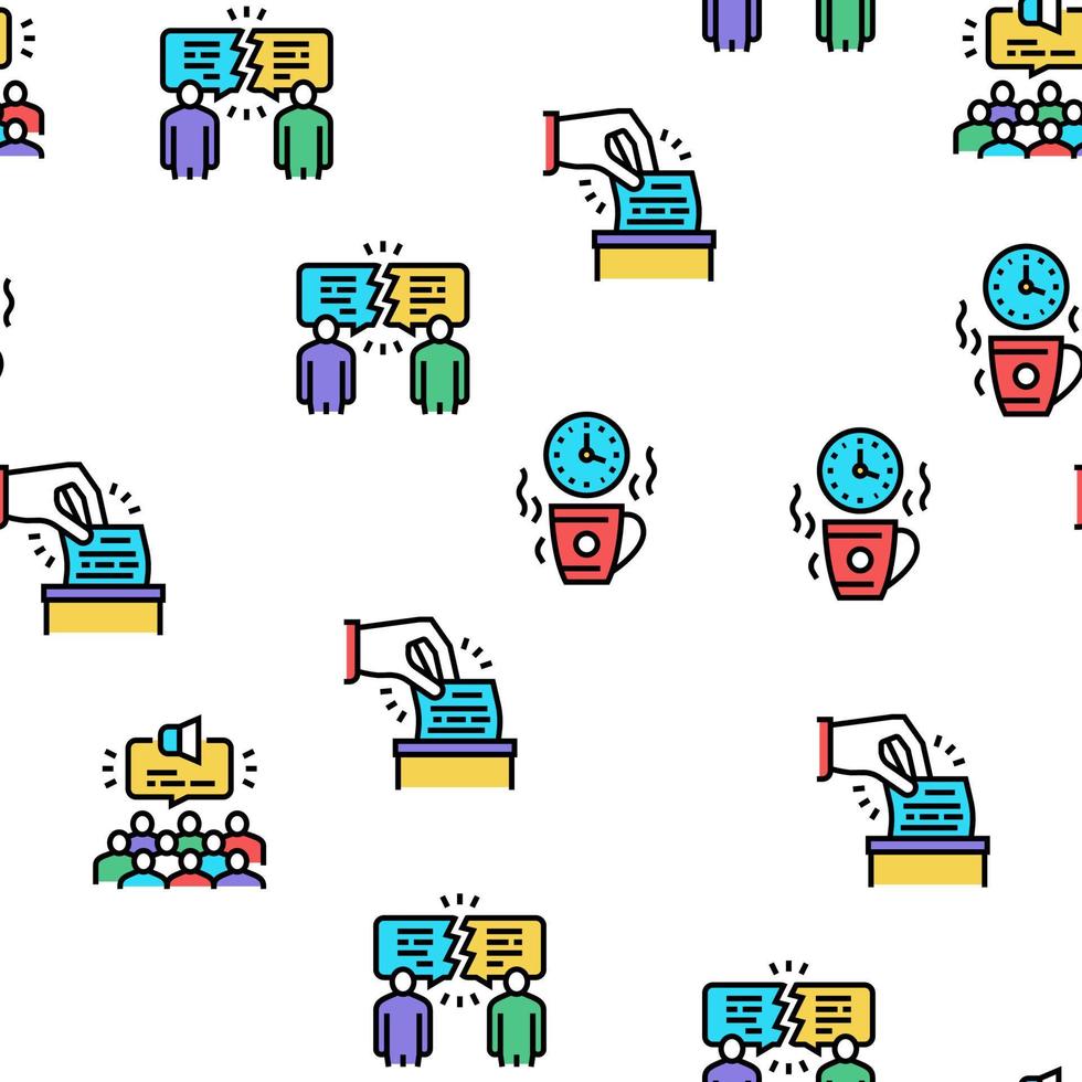Forum People Meeting Vector Seamless Pattern