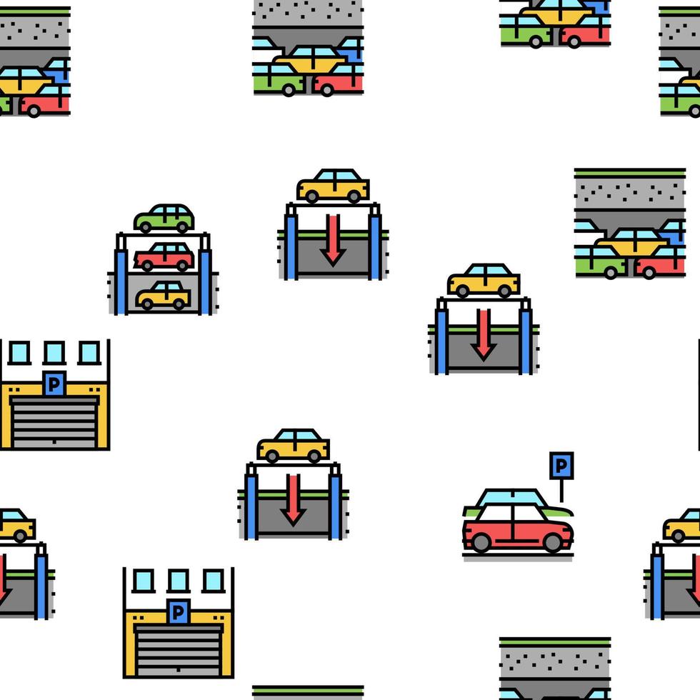 Underground Parking Vector Seamless Pattern