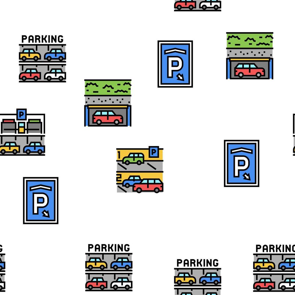 Underground Parking Vector Seamless Pattern