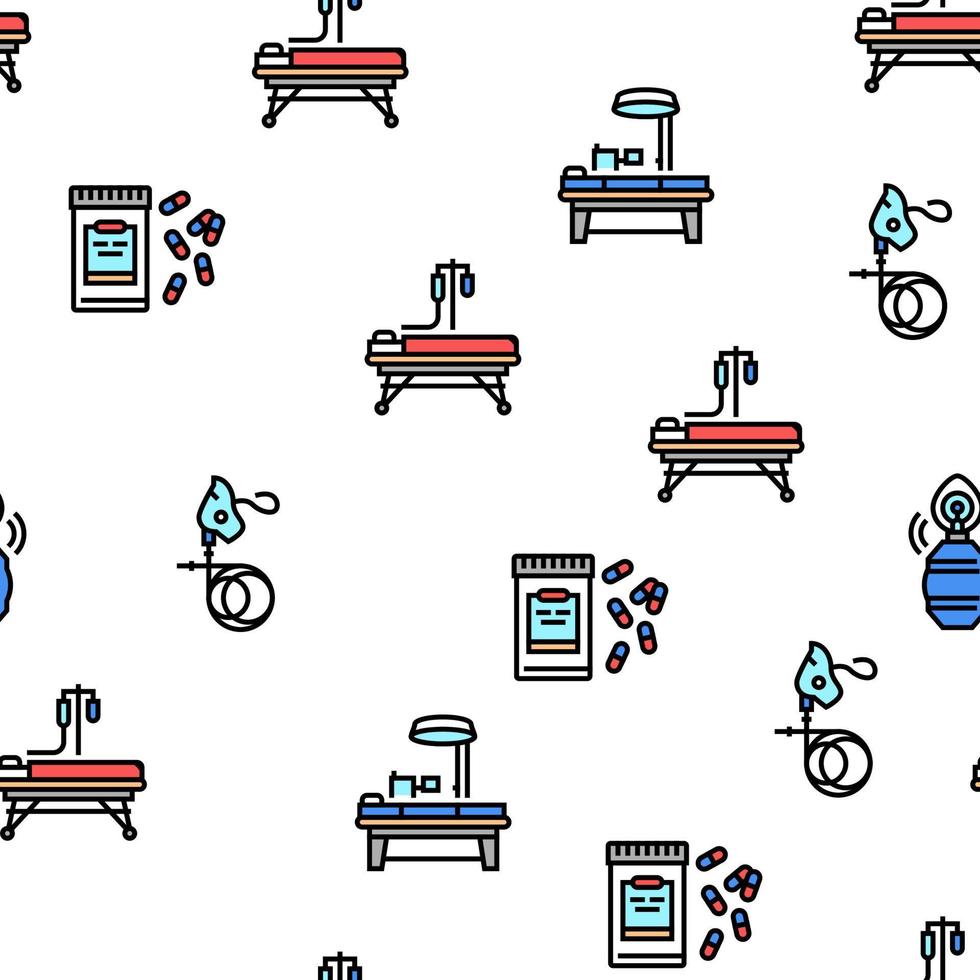 Anesthesiologist Tool Vector Seamless Pattern