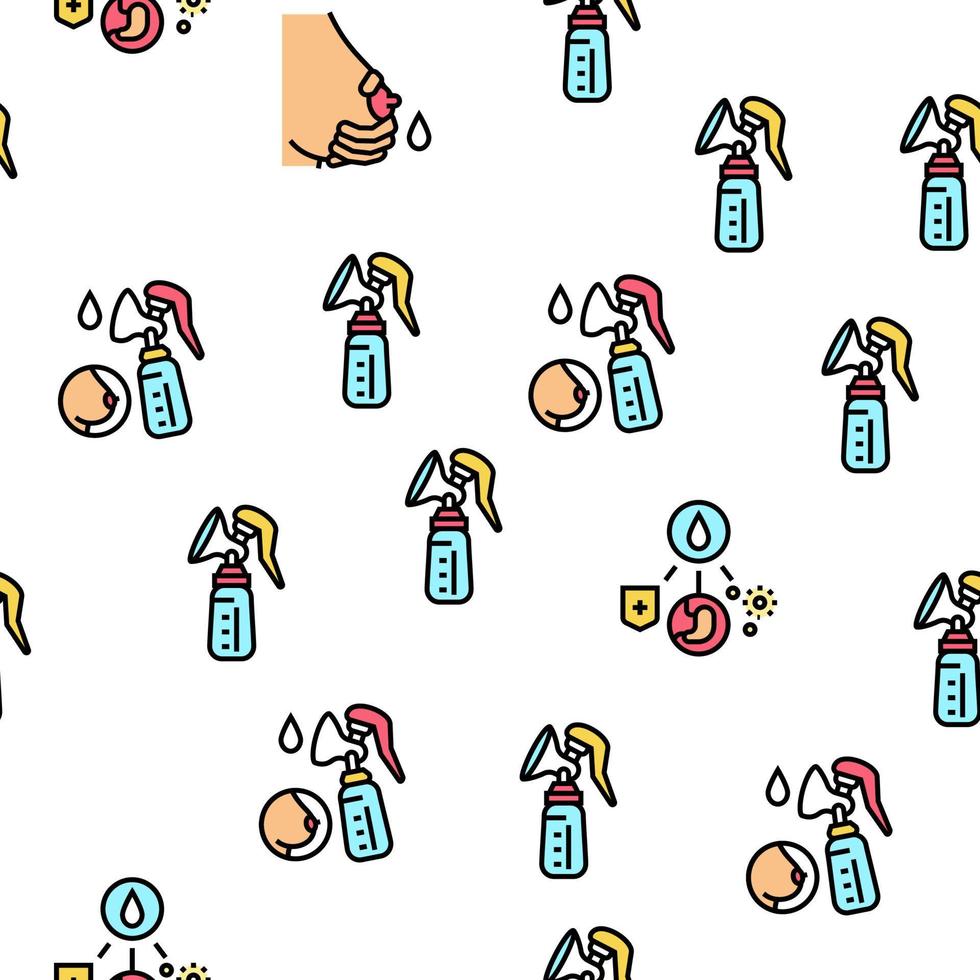 Breastfeeding Baby Vector Seamless Pattern