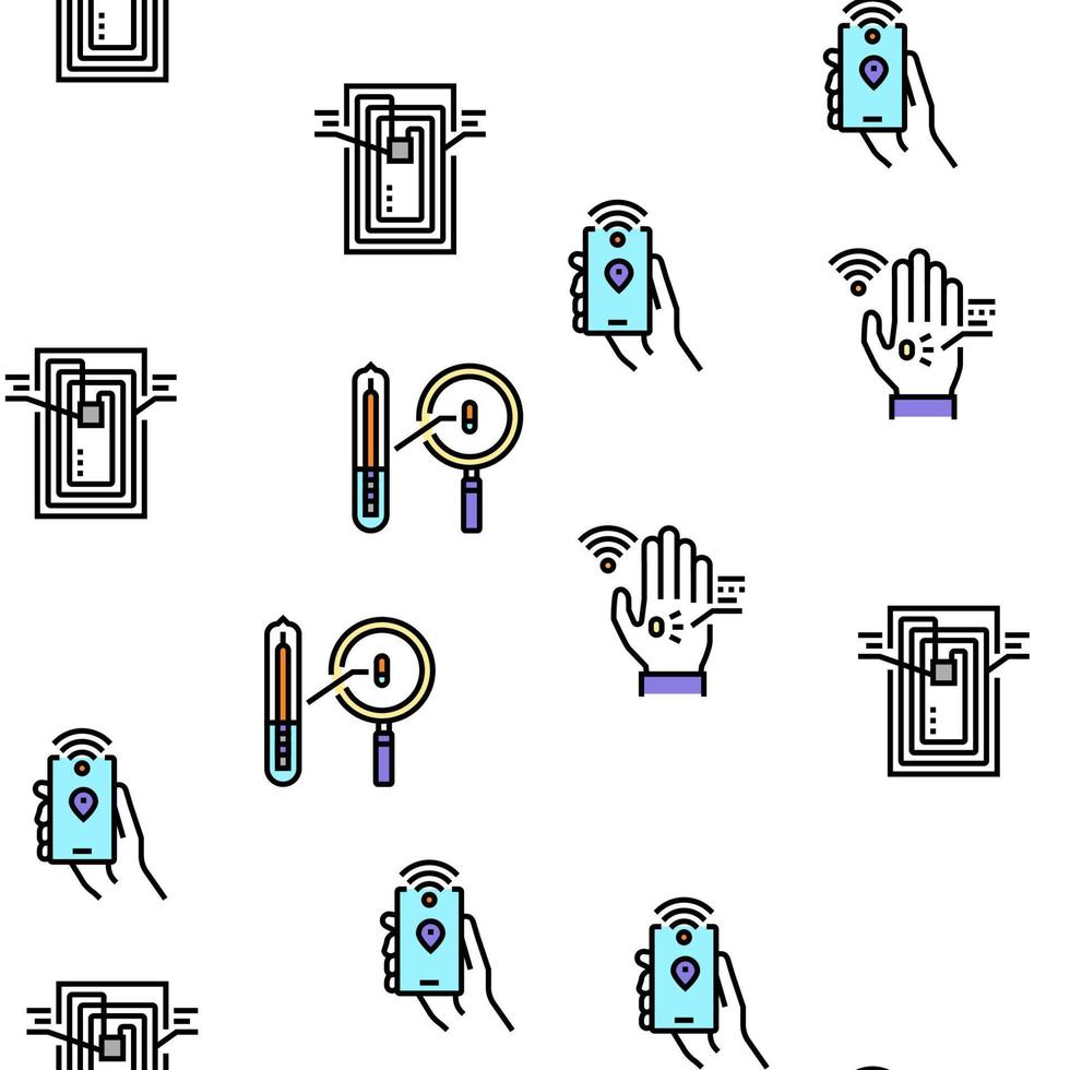 Rfid Chip Technology Vector Seamless Pattern