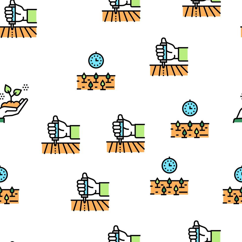 Sowing Agricultural Vector Seamless Pattern