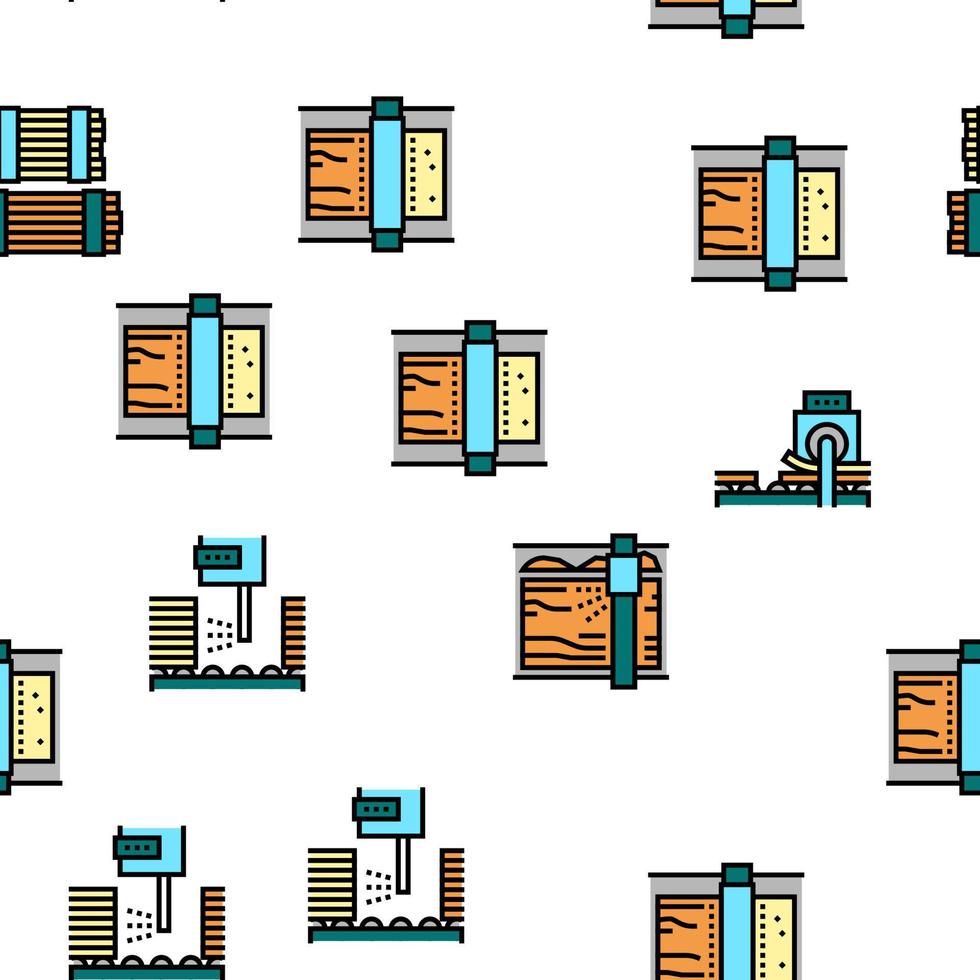 Plywood Production Vector Seamless Pattern