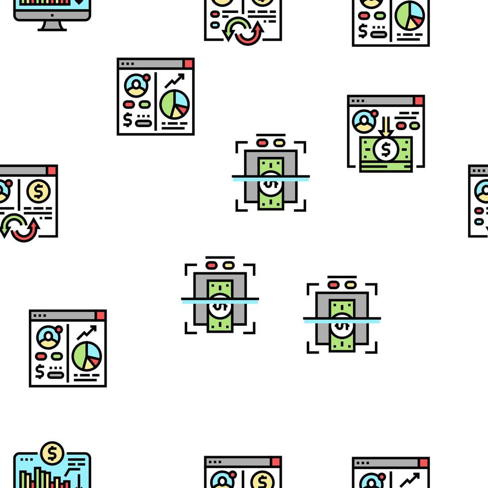 Cash Services Bank Vector Seamless Pattern