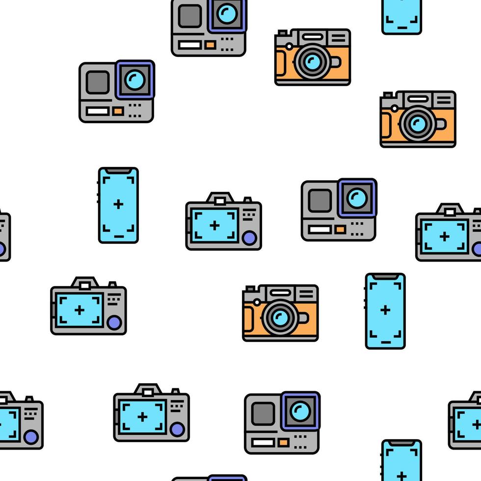 Photography Device Vector Seamless Pattern