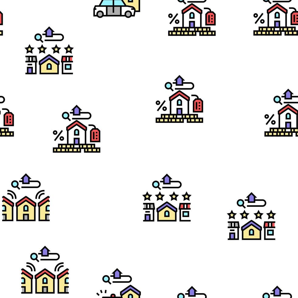 Property Rental Agency Vector Seamless Pattern