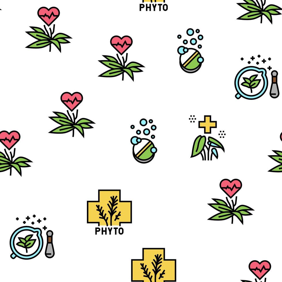 Phytotherapy Treat Vector Seamless Pattern