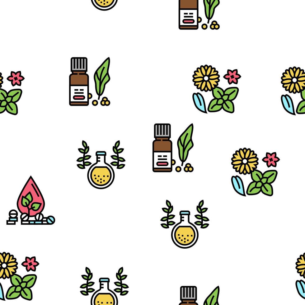 Phytotherapy Treat Vector Seamless Pattern