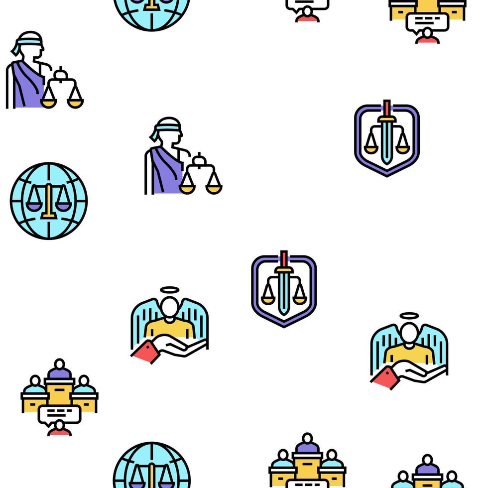 Law Notary Advising Vector Seamless Pattern