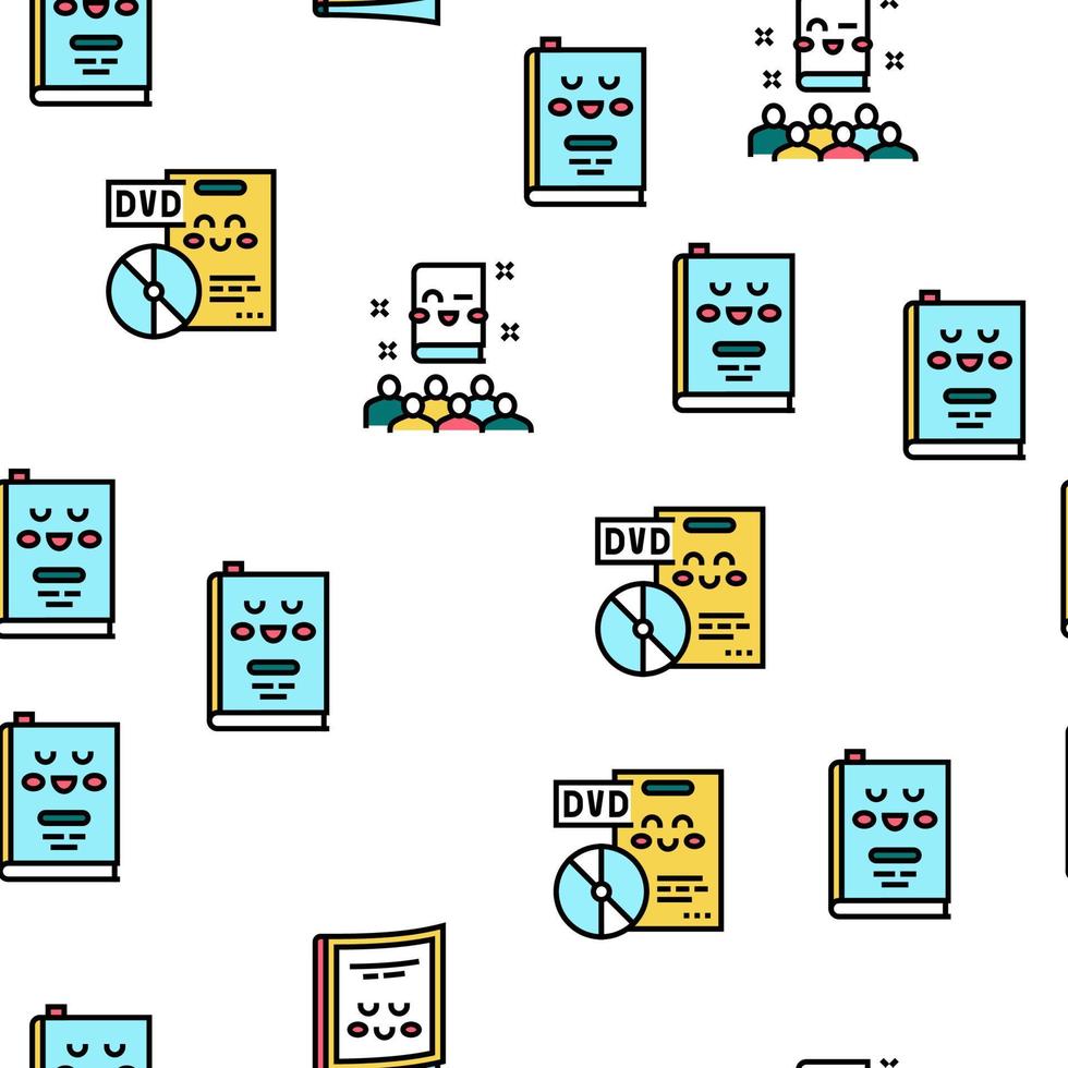 Children Library Read Vector Seamless Pattern
