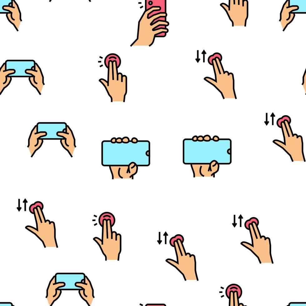 Smartphone Gesture Vector Seamless Pattern
