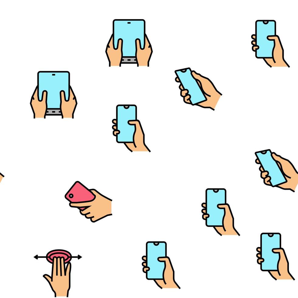 Smartphone Gesture Vector Seamless Pattern