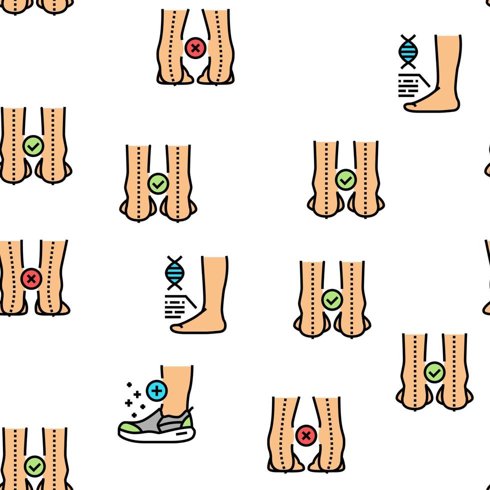 Flat Feet Disease Vector Seamless Pattern