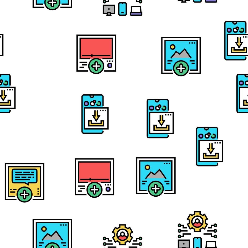 User Generated Content Vector Seamless Pattern