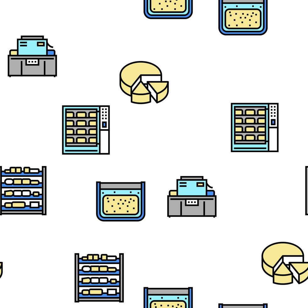 Cheese Production Vector Seamless Pattern