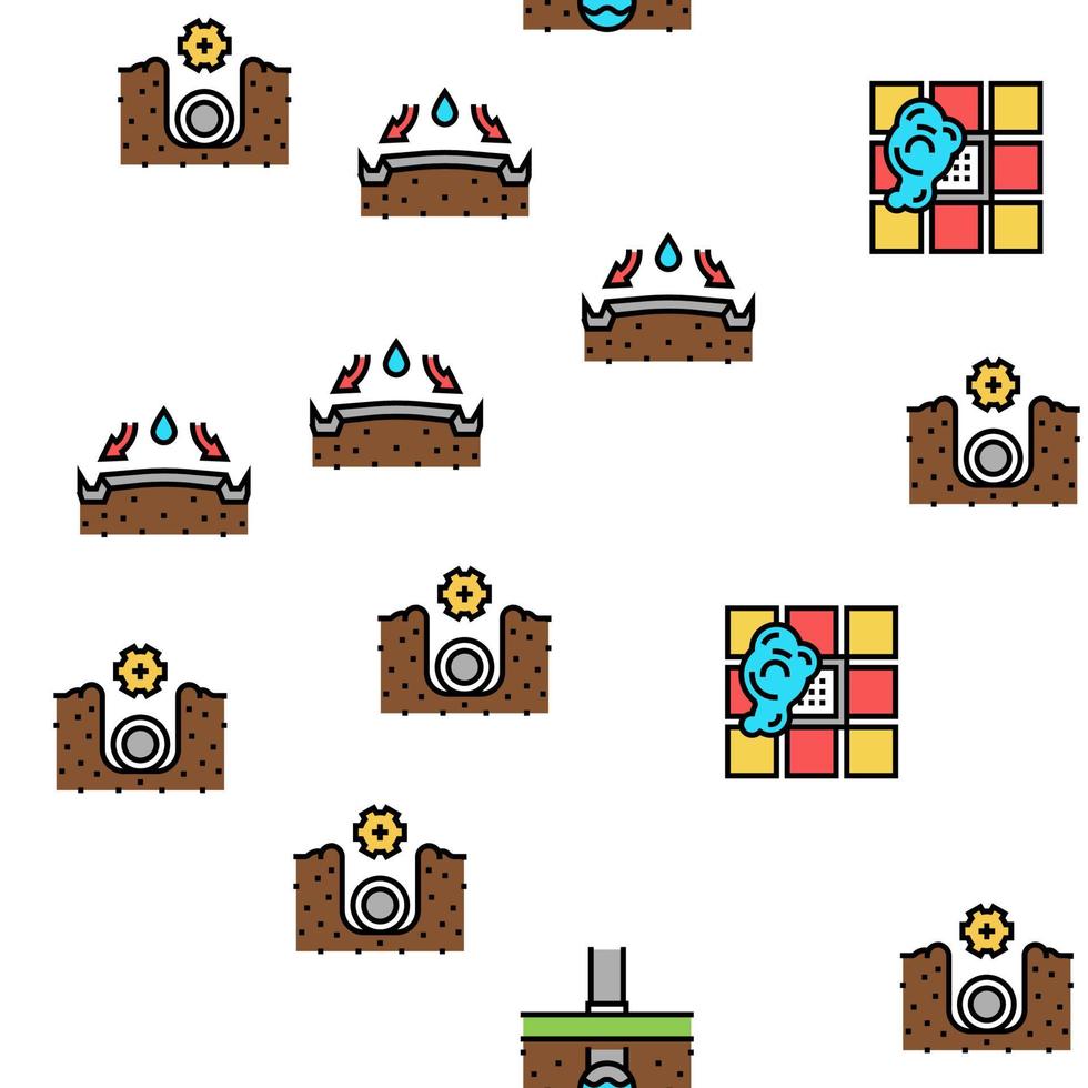 sistema de agua de drenaje vector de patrones sin fisuras