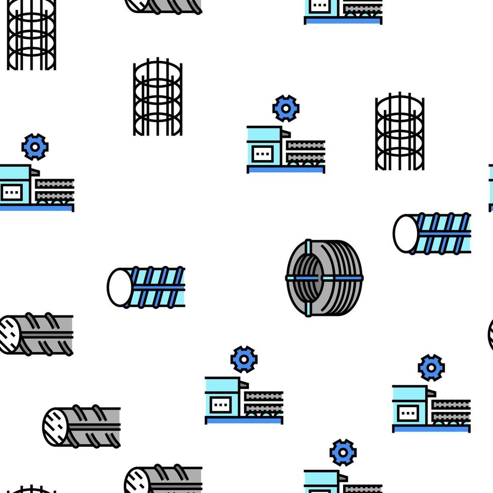Rebar Construction Vector Seamless Pattern