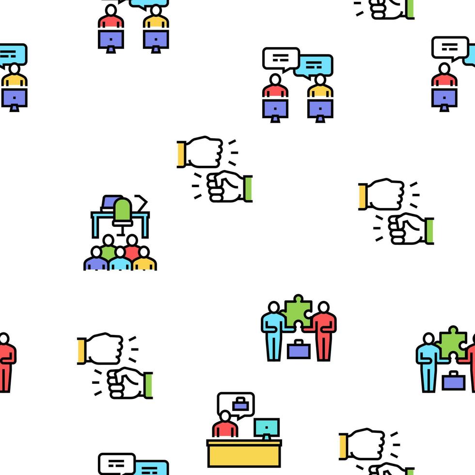 Coworking Service Vector Seamless Pattern