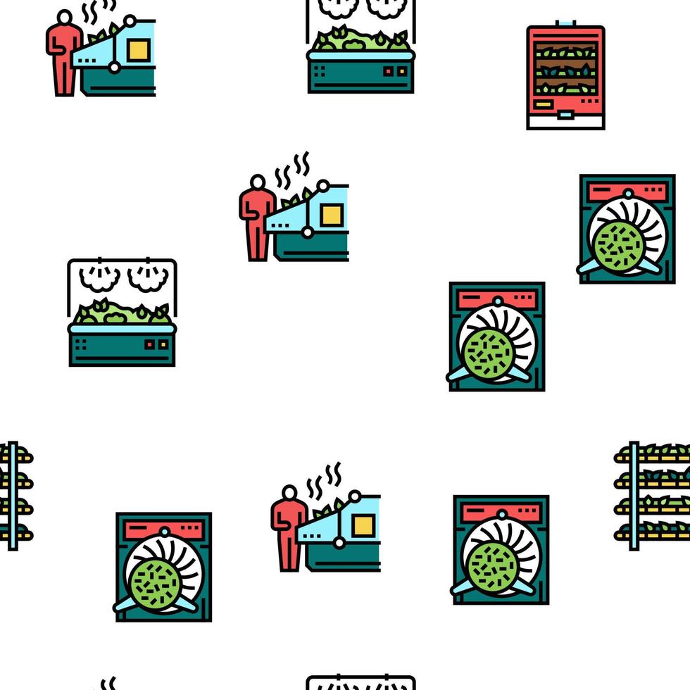Tea Drink Production Vector Seamless Pattern