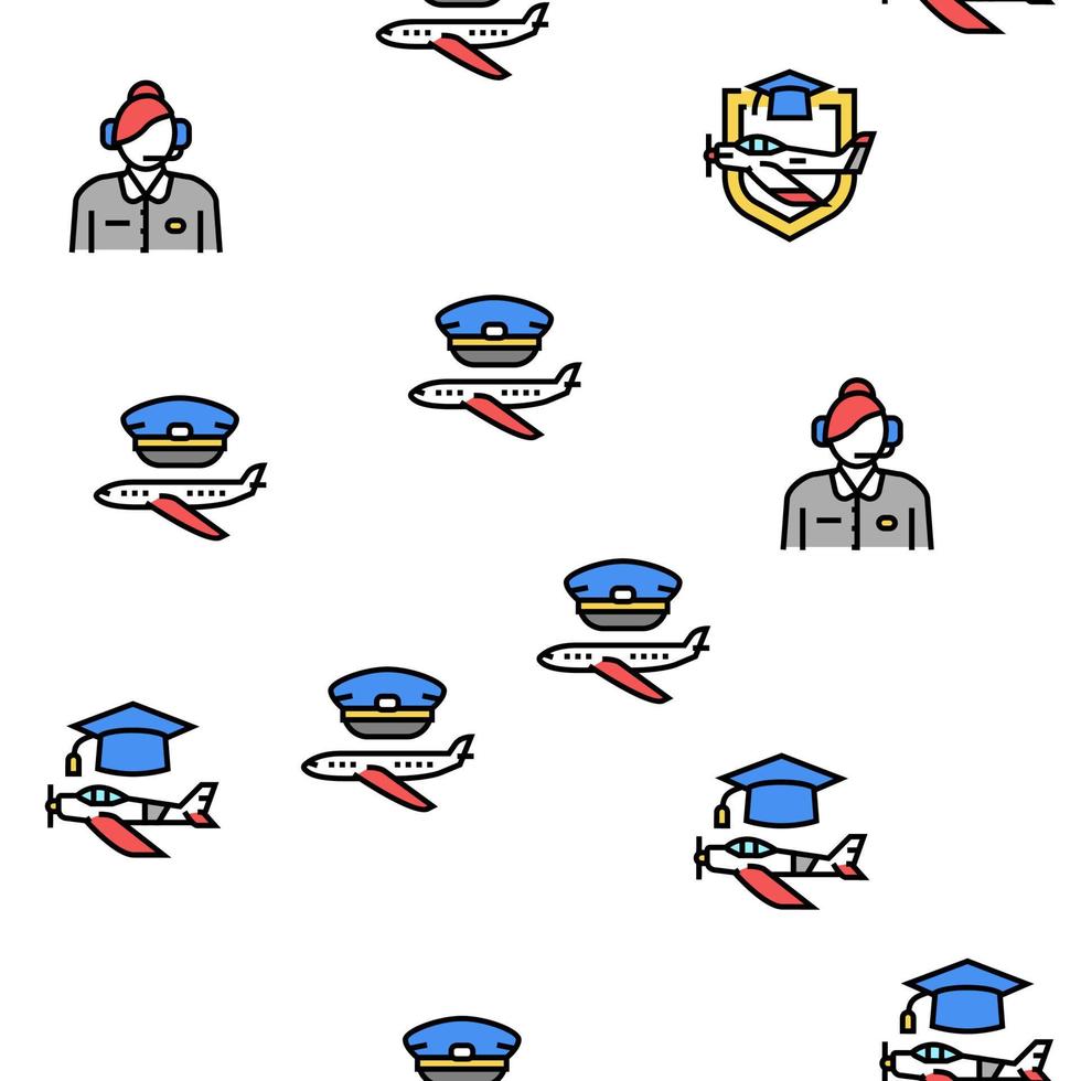 Flight School Educate Vector Seamless Pattern